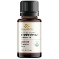 Swanson Aromatherapy Certified Organic Peppermint Essential Oil 0.5 fl oz Liquid