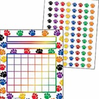 Teacher Created  Colorful Incentive Charts with Mini Stickers&#44; Paw Prints