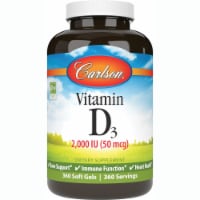 Carlson Vitamin D3 2,000 Iu (50 mcg) 360 Sgels