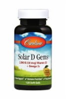Carlson Solar D Gems Vitamin D3 Plus Omega-3s Natural Lemon Flavor Soft Gels