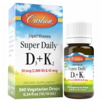 Carlson Super Daily Vitamin D3 + K2 Drops 50mcg & 45mcg