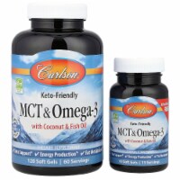 Carlson Mct & Omega-3 with Coconut Oil 120+30 free Sgels