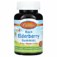 Carlson Kid's Black Elderberry Gummies Vitamin C & Zinc -Berry 50 mg 60 Gummies