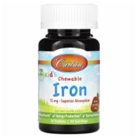 Carlson Kid's Chewable Iron Strawberry 15 mg - 30 Tablets Perspective: Main