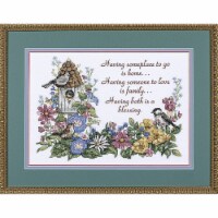 Dimensions Stamped Cross Stitch Kit 14 X10 -Flowery Verse