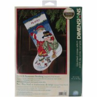 Dimensions Counted Cross Stitch Kit 16  Long-Santa & Snowman Stocking (14 Count)