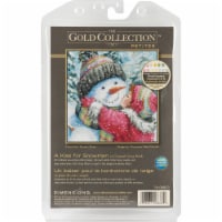 Dimensions Gold Petite Counted Cross Stitch Kit 6 X6 -A Kiss For Snowman (18 Count)