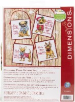 Dimensions Counted Cross Stitch Ornament Kit Set of 4-Christmas Pups Ornaments (14 Count)