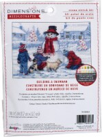 Dimensions Counted Cross Stitch Kit 7 x5 -Building A Snowman (14 Count)