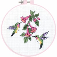 Dimensions Learn-A-Craft Counted Cross Stitch Kit 6 Round-Hummingbird Duo (14 Count)