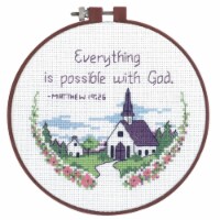 Dimensions Learn-A-Craft Counted Cross Stitch Kit 6  Round-Everything Is Possible (14 Count)