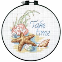 Dimensions Learn-A-Craft Counted Cross Stitch Kit 6  Round-Take Time (14 Count)