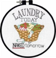 Dimensions Learn-A-Craft Counted Cross Stitch Kit 6 Round-Laundry Today (14 Count)