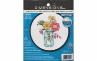 Dimensions Learn-A-Craft Counted Cross Stitch Kit 6 Round-Summer Flowers (14 Count)