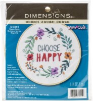 Dimensions Embroidery Kit 6  Round-Choose Happy Stitched In Thread
