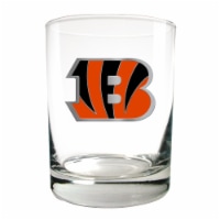 Classic Impressions Cincinnati NFL Rocks Glass Metal Emblem Perspective: Main