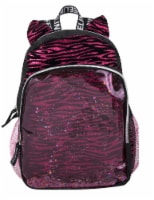 A.D. Sutton Zebra Print School Supply Backpack - Fuschia/Black Perspective: Main