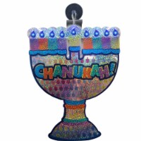 Rite Lite 10 Blue and Orange Battery Operated LED Lighted Shiny Hanukkah! Menorah Window