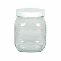 30.5 oz. Square Clear Wide-Mouth Jar with Lid 12 count 8729