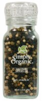 Simply Organic Get Crackin' Three-Peppercorn Spice Blend with Adjustable Grinder Cap