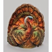 Roman 5 Orange and Green Turkey Thanksgiving Tabletop Votive Candle Holder