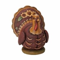 Roman 10  Autumn Harvest Textured Table Top Turkey Decoration