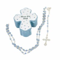 Religious Bless Boy Box Polyresin Rosary Cross 22328