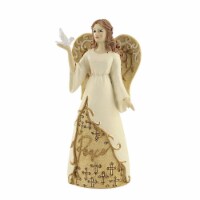 Figurine Peace Angel Polyresin Dove Smile Cross 20497