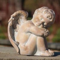 Roman 9  Sleeping Cherub with Wings Garden Statue