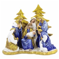 Christmas Nativity Blue Gold Polyresin Mary Joseph Jesus Kings 135748