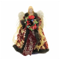 Tree Topper Finial Angel With Wreath Porcelain Christmas Fiber Optic 135252