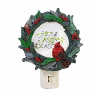 Christmas Wreath  Cardinal Nightlight Polyresin Jesus Reason For Season 160286