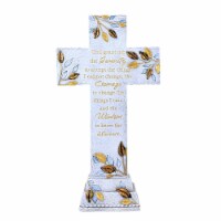 Religious Serenity Prayer Cross Polyresin Tabletop Courage Wisdom 14089