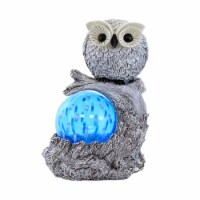Home & Garden Owl Solar Led Garden Statue Polyresin Pudgy Pals Tree 14254