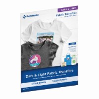 PrintWorks Dark & Light Fabric Transfers, 8.5 x 11” (00537)
