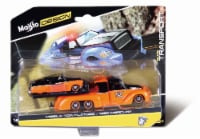 Maisto Design Elite Transport Missile Tow Flatbed & 1950 Mercury - Orange/Black Perspective: Main