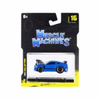 Muscle Machines 15544bl 2013 Ford Mustang Boss 302 Light Blue with Black Stripes 1-64 Scale D Perspective: Main