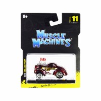 Muscle Machines 15549rd 1941 Willys Coupe Gasser Competition Cams Red Metallic & White 1-64 S