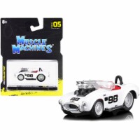Muscle Machines 15551wh 1964 Shelby Cobra No.98 White with Red Interior 1-64 Scale Diecast Mo