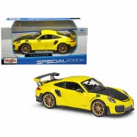 Maisto 31523y Porsche 911 GT2 RS Yellow with Carbon Hood 1-24 Diecast Model Car Perspective: Main
