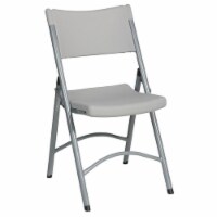 Light Gray Resin Folding Chair in Silver Set of 4