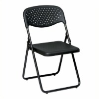 Folding Chair with Black Plastic Seat and Back and Black Frame. (4 Pack)