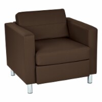 Pacific Armchair In Dillon Java Brown Vinyl Fabric