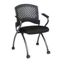 Set of 2 Folding Chair with Arms in Coal - Office Star