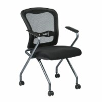 Set of 2 Deluxe Folding Chair with Arms in Coal - Office Star