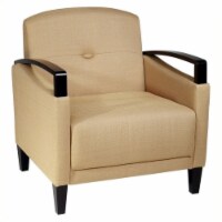 Main Street Woven Wheat Chair with Interlace Weave Fabric and Espresso Arms