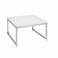 Wall Street 28  White Accent Wood Corner Table with Chrome Legs