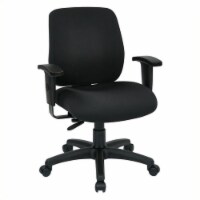 Deluxe Task Office Chair with Ratchet Back Height in Coal Black Fabric