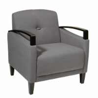 Main Street Woven Charcoal Chair and Espresso Finish Wood Arms