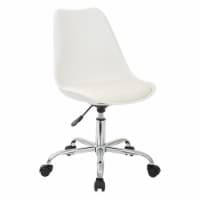 Emerson White Office Chair with Pneumatic Chrome Base